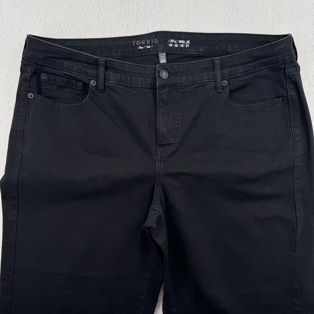 Torrid Black Perfect Wide Leg Vintage Stretch High Rise Jeans Womens 18R (42x30)